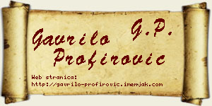 Gavrilo Profirović vizit kartica